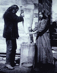 Using a mortar and pestle on the Grand River Reserve